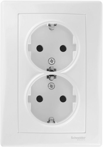 Розетка с заземлением Schneider Electric Sedna 1-м. 2 мод. белый картинка